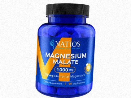 NATIOS Magnesium Malate 1000 mg + B6, 90 veg. kapsúl, (elem. horčík 170 mg)