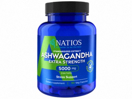 NATIOS Ashwagandha Extract, 5000 mg, Extra Strength, 90 vegánskych kapsúl