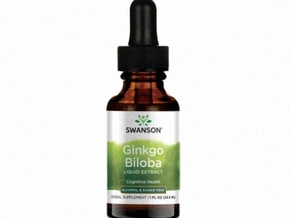 Swanson Ginkgo Biloba Tekutý Extrakt (Ginko), 29,6 ml, Bez alkoholu a cukru